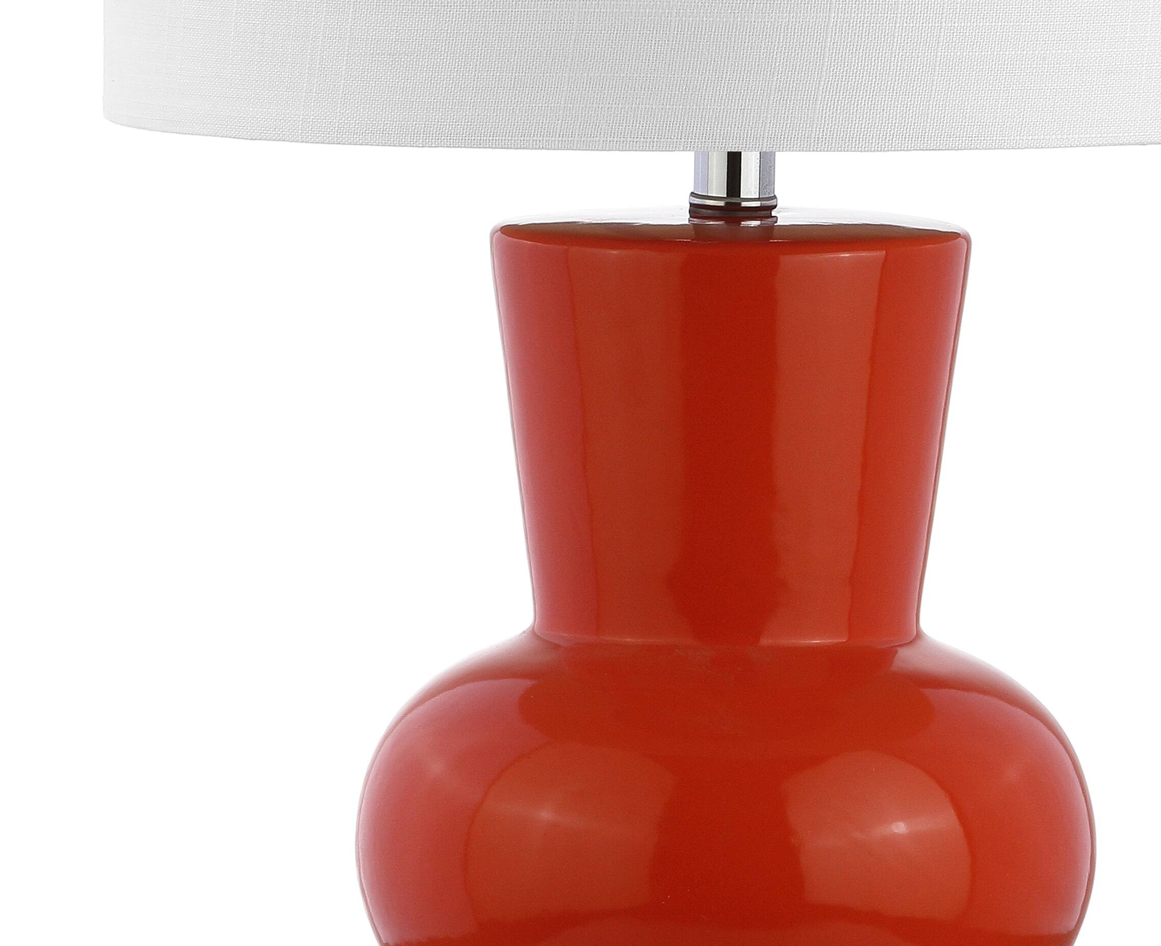 Alt View 6. Jonathan Y - Julia 28.5" Ceramic LED Table Lamp, Coral - Coral.