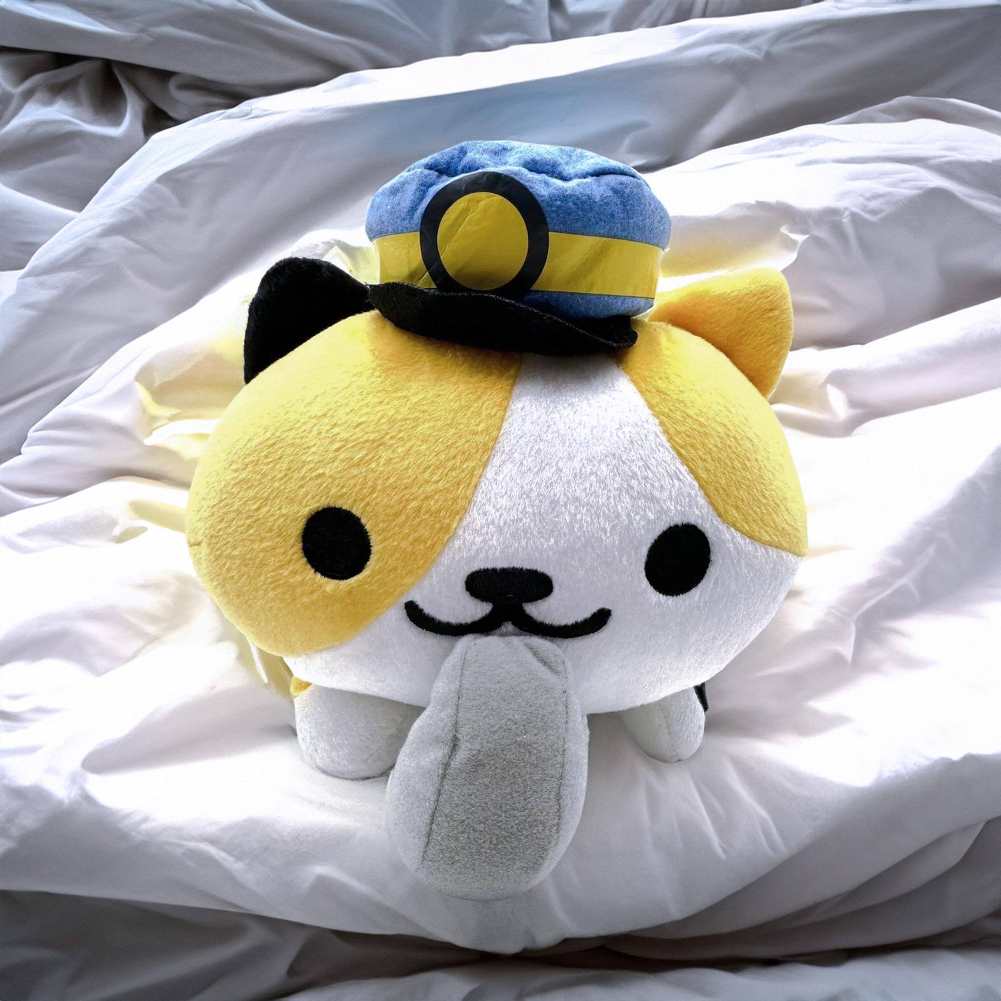 Alt View 1. Little Buddy - Neko Atsume: Kitty Collector 12" Plush: Conductor Whiskers - Beige.