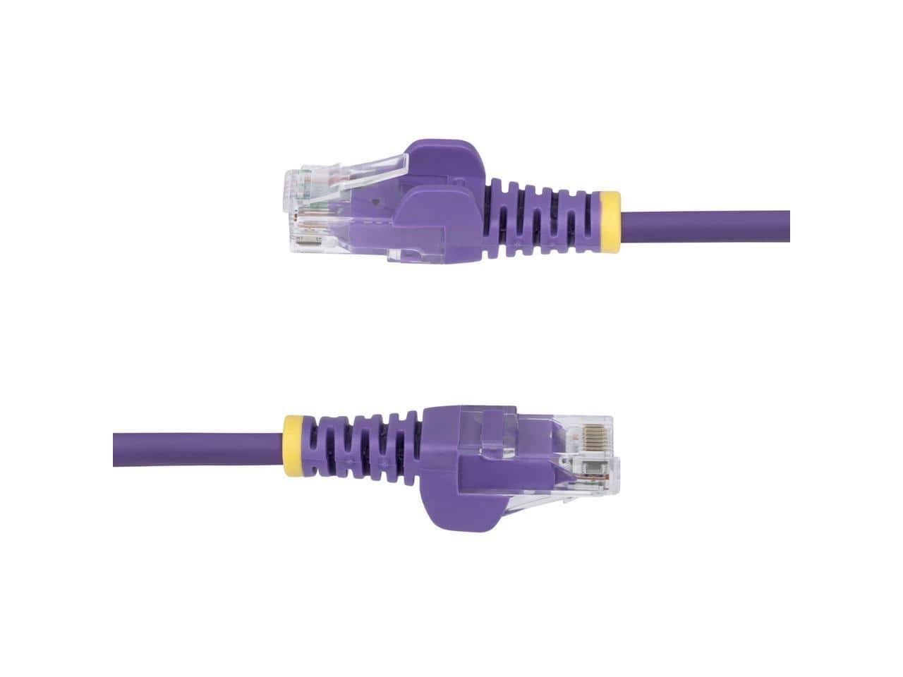 StarTech.com - StarTech 25ft Purple Slim CAT6 Ethernet Cable, 100W PoE, UTP, LSZH, 28AWG, Slim RJ45 Patch Cord
