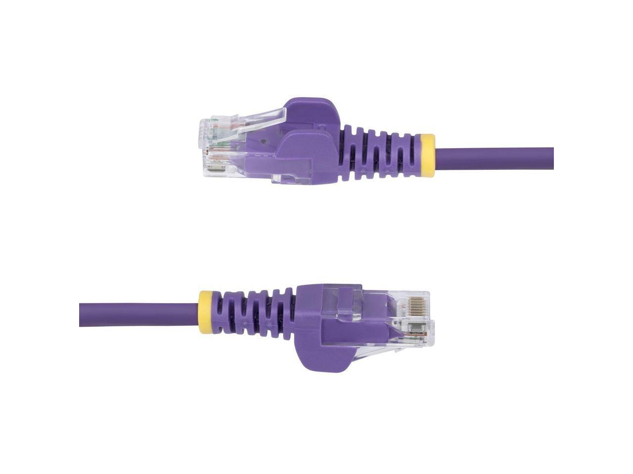 Alt View 2. StarTech.com - StarTech 10ft Purple Slim CAT6 Ethernet Cable, 100W PoE, LSZH, Fluke Tested.