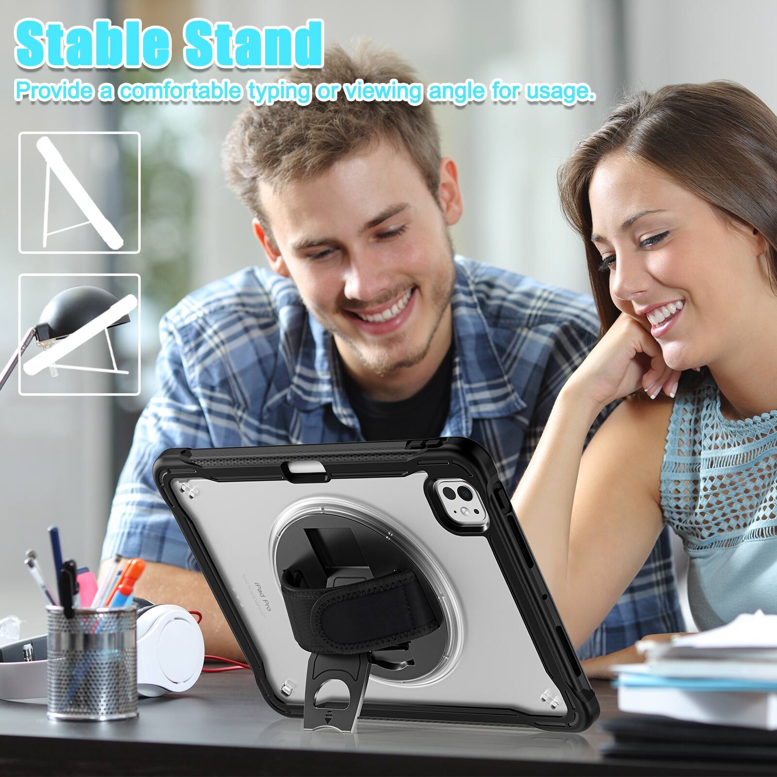 Stable Stand  
Provide a comfortable typing or viewing angle for usage.