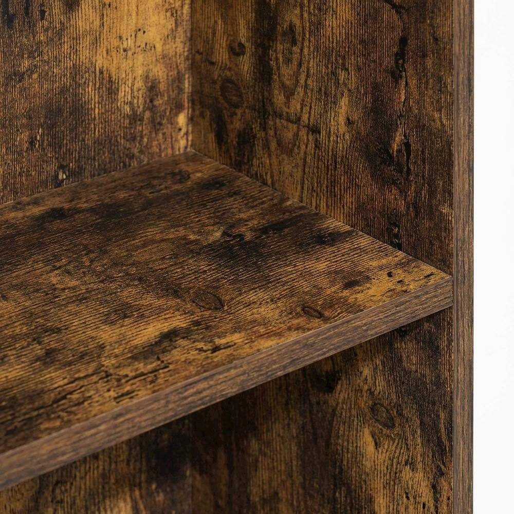 Alt View 1. FurniFact - Wooden bookcase with sleek design for versatile storage - Amber Pine.