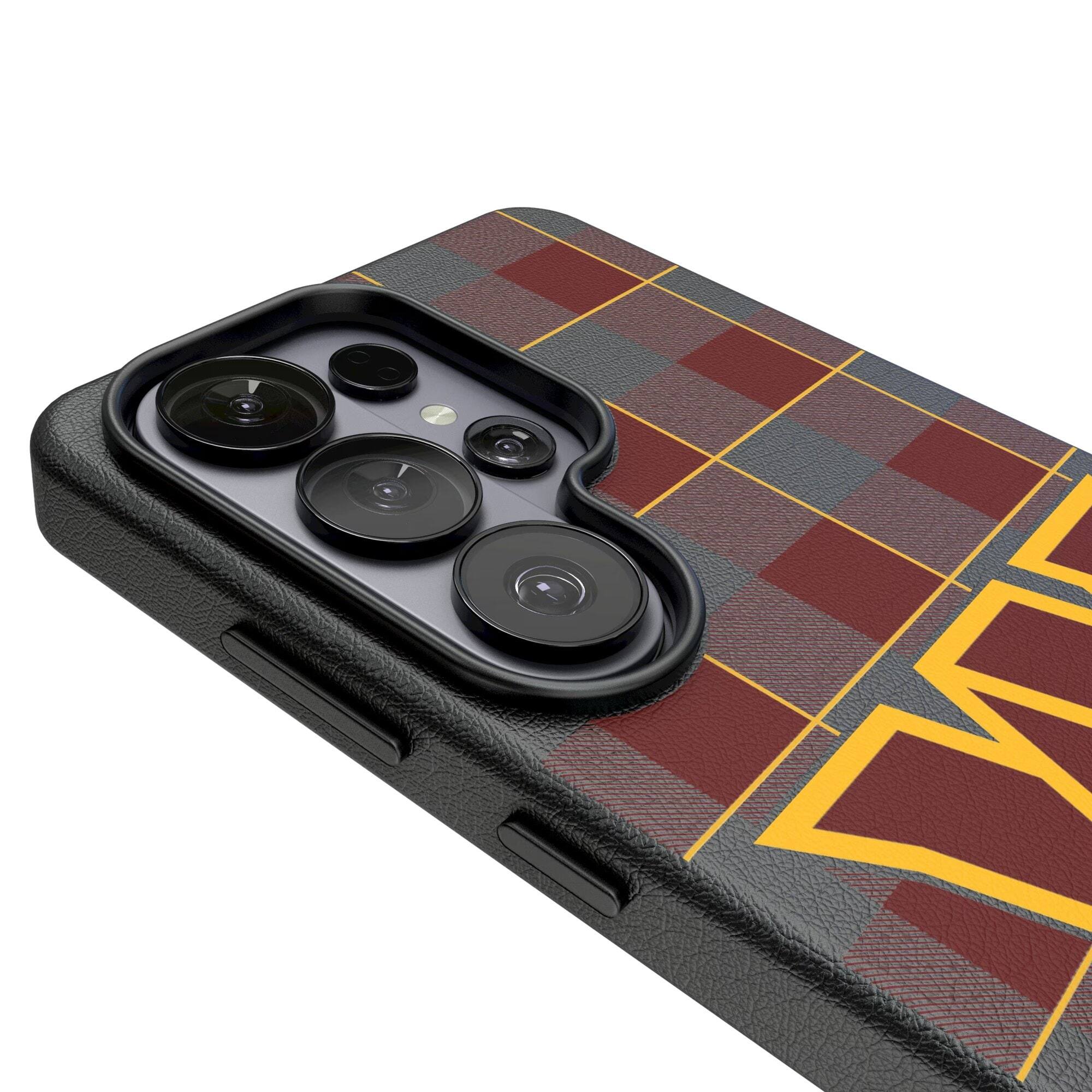 Alt View 2. Keyscaper - Washington Commanders Plaid Galaxy Magnetic Bump Case - S24 - Black.