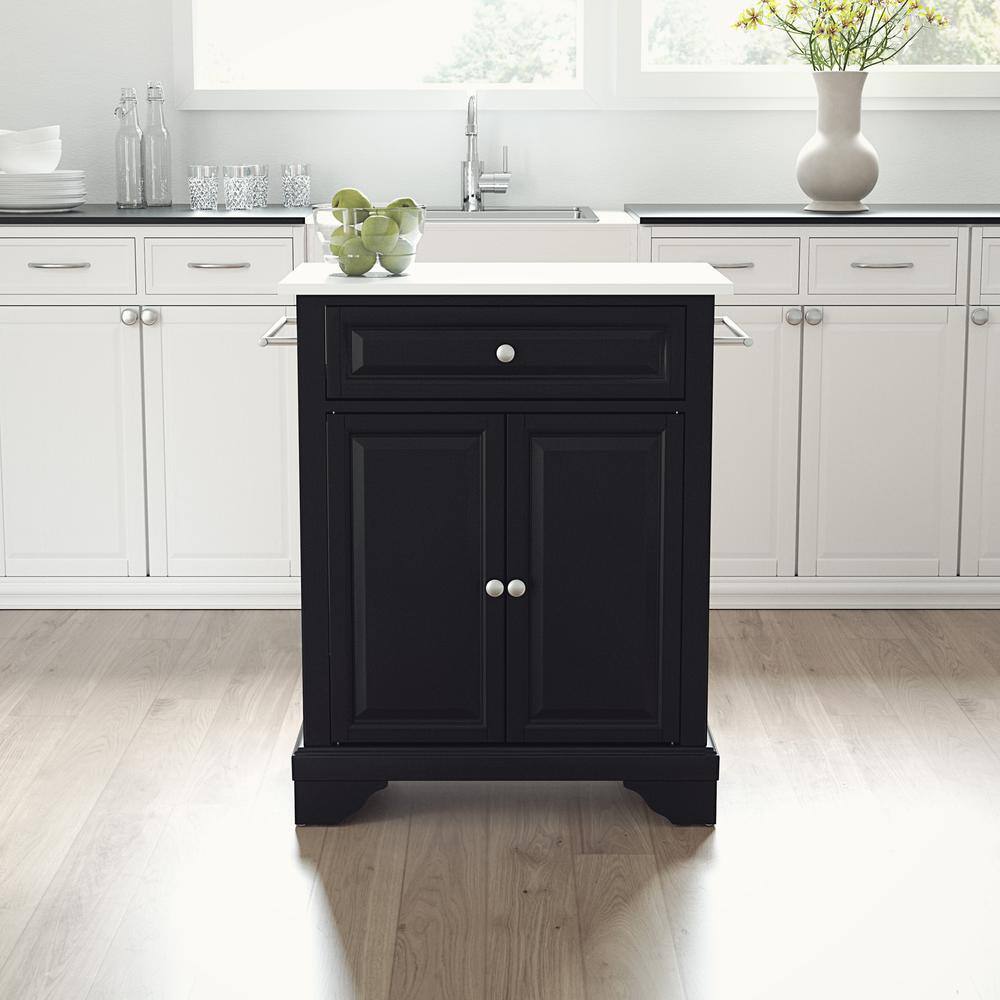 Alt View 6. Crosley Furniture - Lafayette Stone Top Portable Kitchen Island/Cart - Black.