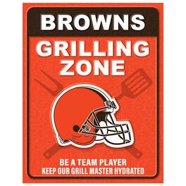 Fan Creations - Cleveland Browns 13" x 20" Grill Zone Metal Sign - Multicolor