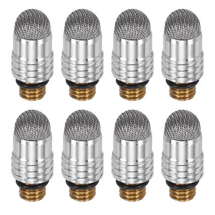 Front. Unique Bargains - 8pcs 6mm Fiber Tips with External Thread for Capacitive Stylus Pen Replacement - Gray.
