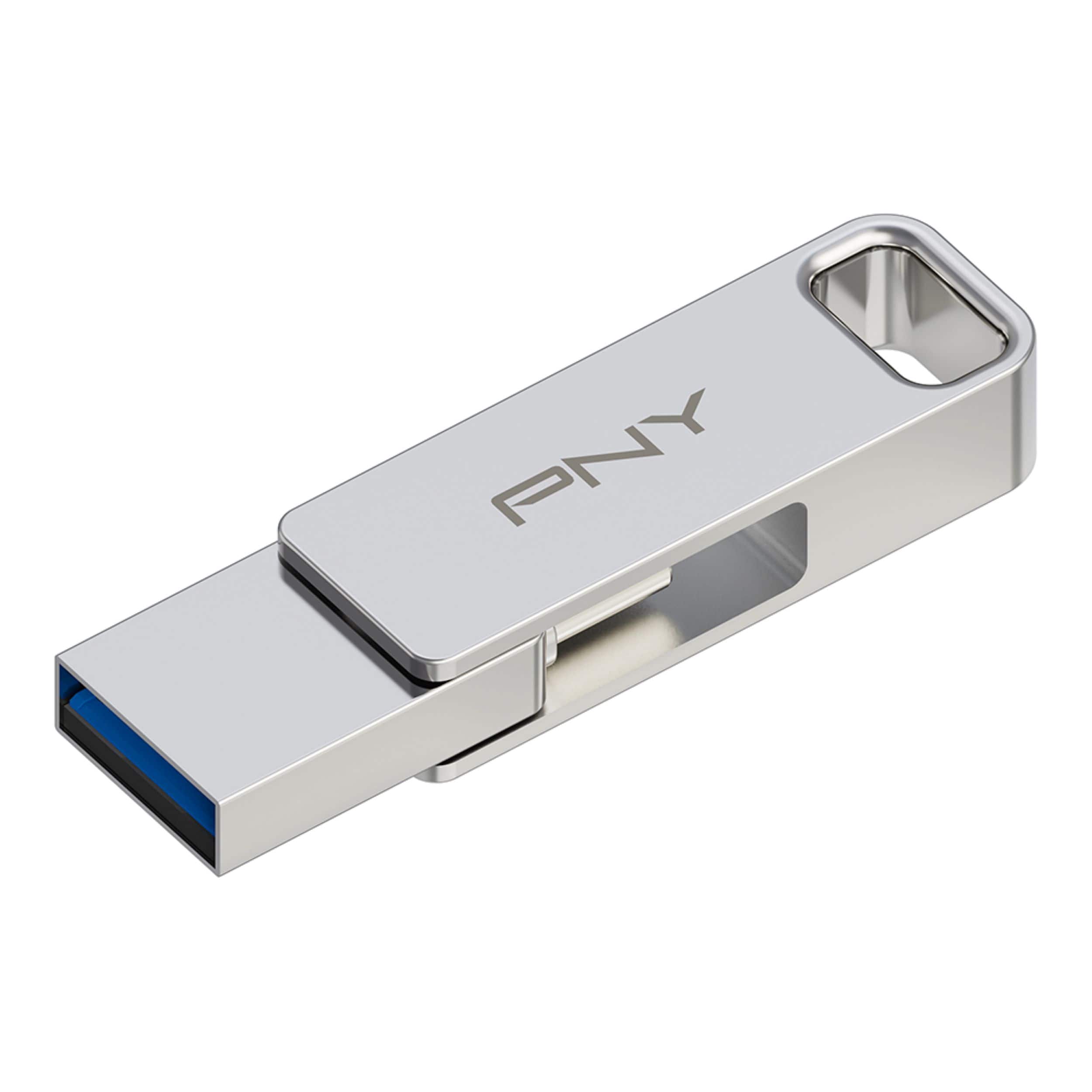 Alt View 15. PNY - 128GB DUO LINK USB 3.2 Type-C Dual Flash Drive - Silver.