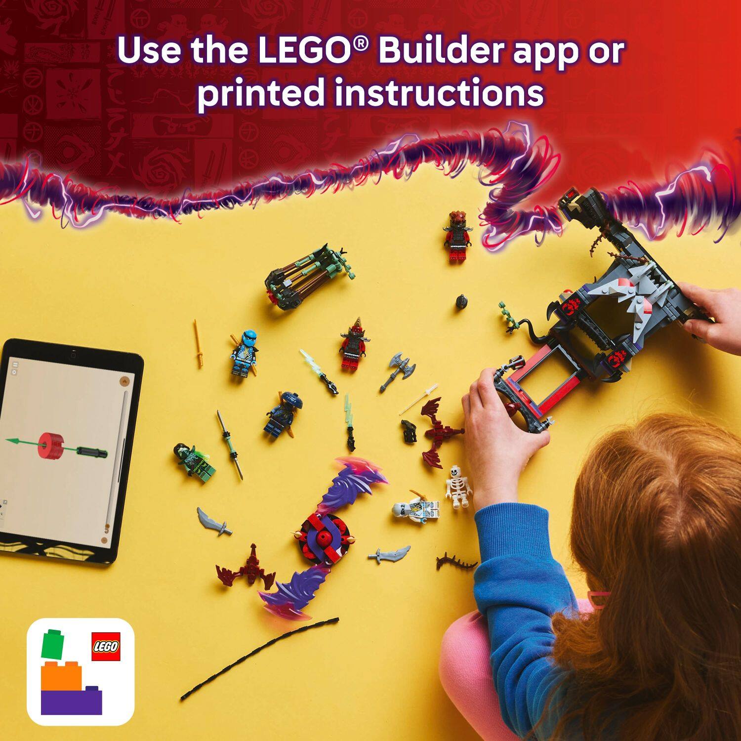 Use the LEGO Builder app or printed instructions.