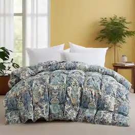 Peace Nest - All Season Goose Feather Fiber Comforter Duvet Vintage Style, Full/Queen - Paisley Floral