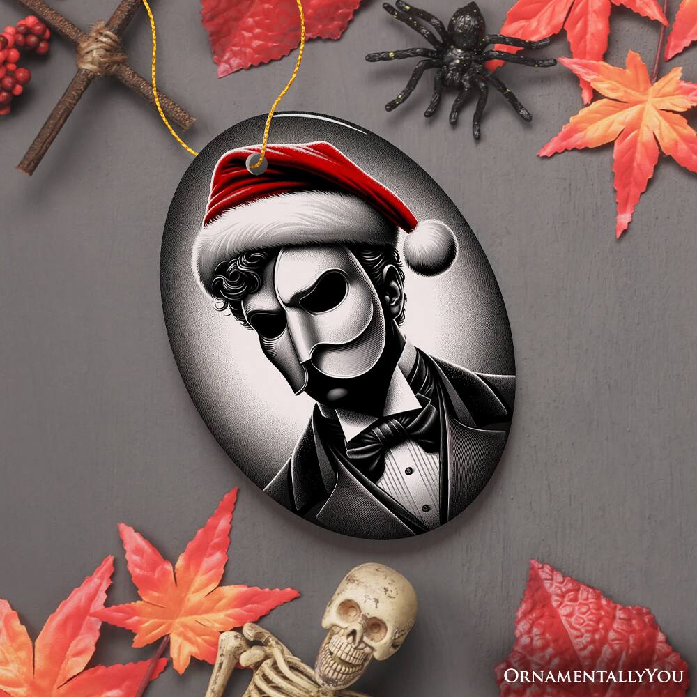 Back. OrnamentallyYou - Dark Elegance Phantom of the Opera Santa Ornament Mysterious Decor for Haunted Homes Version 2 - Multi-colored.