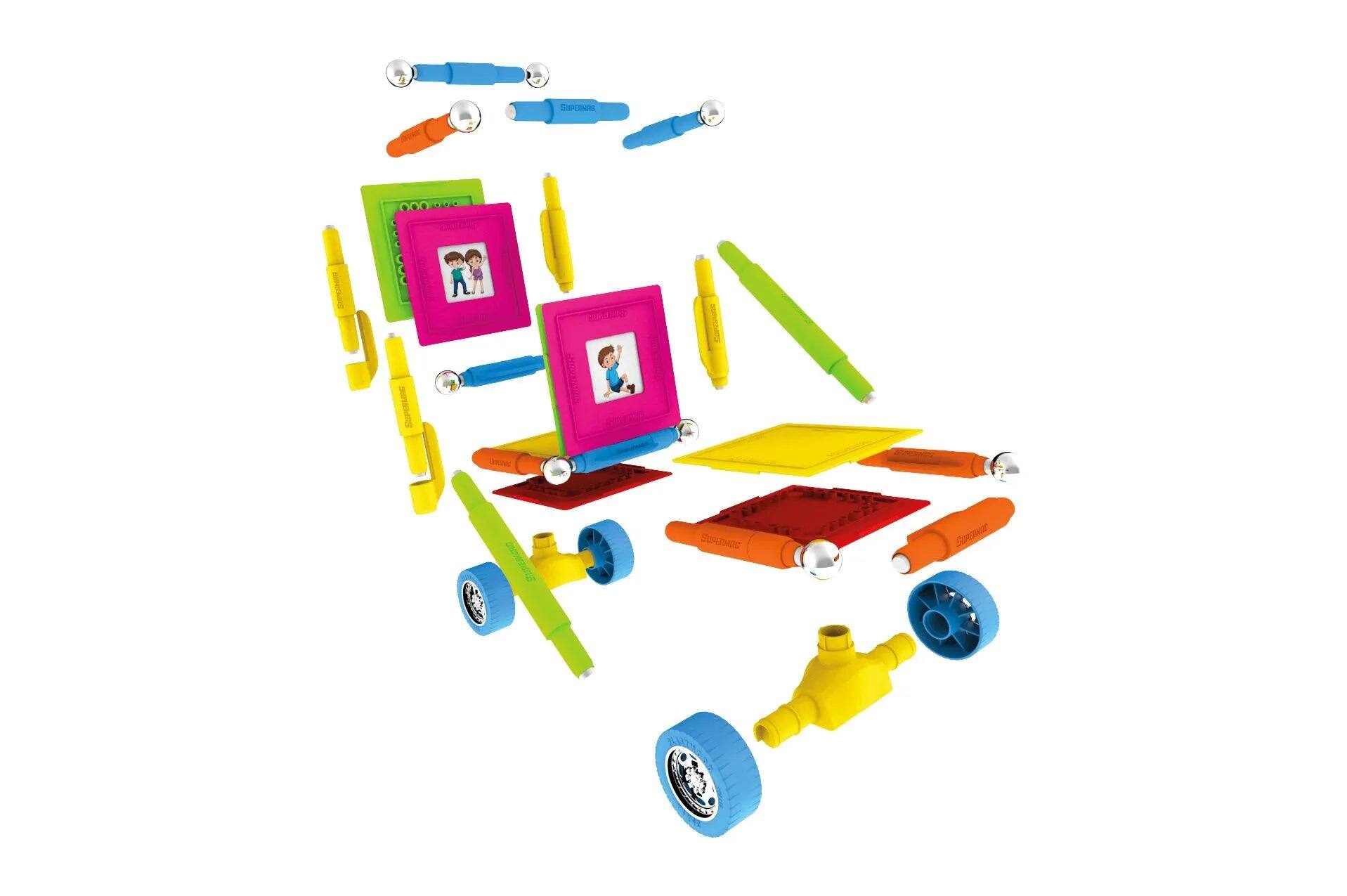 Sure, here is the corrected and grouped text from the image:

**Baseplates:**
- 2x2 Baseplate (Green)
- 2x2 Baseplate (Pink)
- 2x2 Baseplate (Yellow)
- 2x2 Baseplate (Red)

**Bricks:**
- 2x4 Brick (Yellow)
- 2x4 Brick (Yellow)
- 2x4 Brick (Yellow)
- 2x4 Brick (Yellow)

**Wheels:**
- 2x2 Wheel (Blue)
- 2x2 Wheel (Blue)
- 2x2 Wheel (Blue)

**Other Pieces:**
- 2x2 Round Brick (Blue)
- 2x2 Round Brick (Blue)
- 2x2 Round Brick (Blue)
- 2x2 Round Brick (Blue)
- 2x2 Round Brick (Blue)
- 2x2 Round Brick (Blue)
- 2x2 Round Brick (Blue)
- 2x2 Round Brick (Blue)
- 2x2 Round Brick (Blue)
- 2x2 Round Brick (Blue)
- 2x2 Round Brick (Blue)
- 2x2 Round Brick (Blue)
