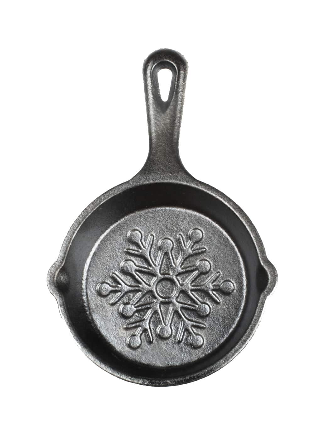 Lodge - 3.5-Inch Mini Cast Iron Holiday Skillet, Snowflake Imprint - Black