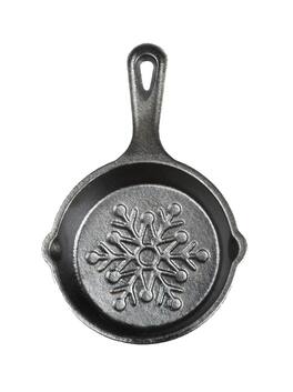 Lodge - 3.5-Inch Mini Cast Iron Holiday Skillet, Snowflake Imprint - Black