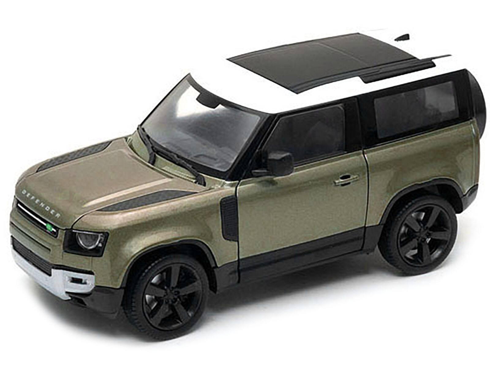 Alt View 1. Welly - 2020 Land Rover Defender Green Metallic with White Top "NEX Models" 1/26 Diecast Model Car by Welly.
