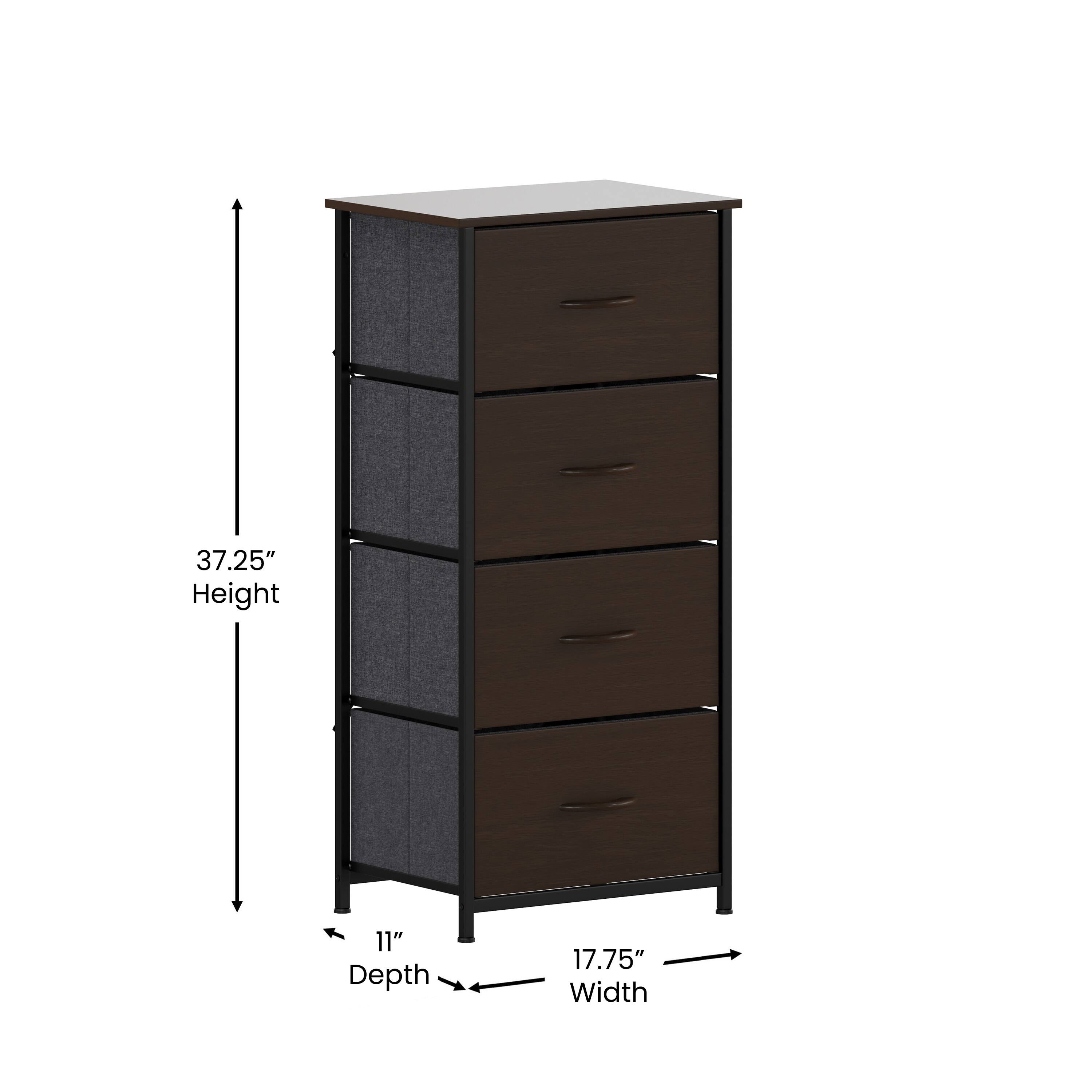 37.25" Height, 11" Depth, 17.75" Width