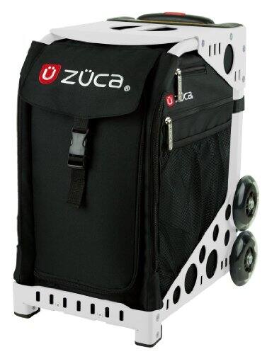 Front. Zuca - Zuca Obsidian Sport Insert Bag & White Frame with Flashing Wheels - White.