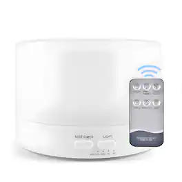Cluzine - Essential Oil Diffuser Humidifier, Remote Control, 7-Color Light & Timer