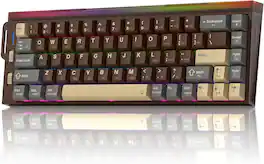 REDRAGON - K752 Wireless Mechanical Keyboard, 60% Gasket Mount Gaming Keyboard with RGB Backlit for PC/Mac - Brown