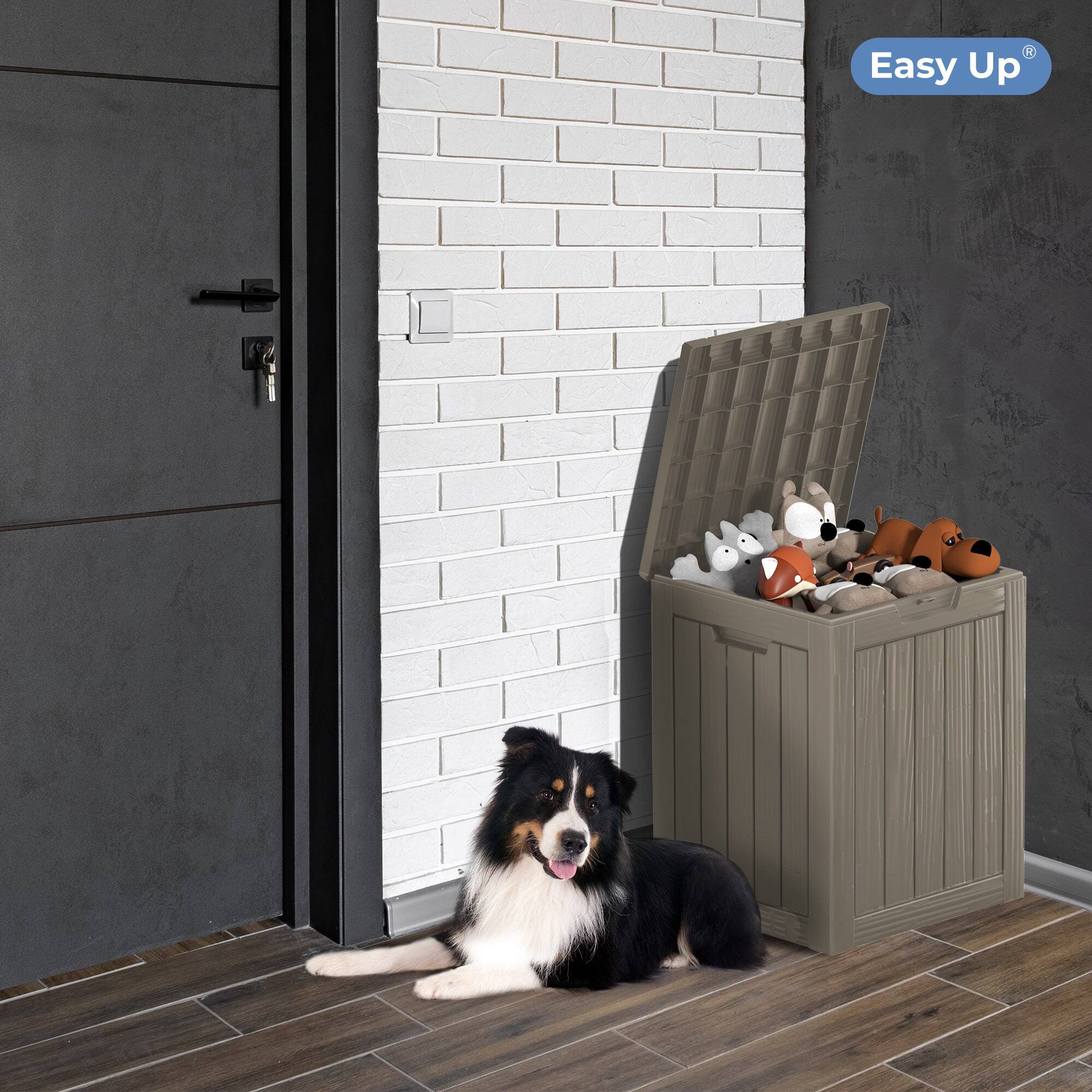 Alt View 6. Mondawe - 30 Gallons Resin All-Weather Waterproof Outdoor Storage Box - Light Brown.