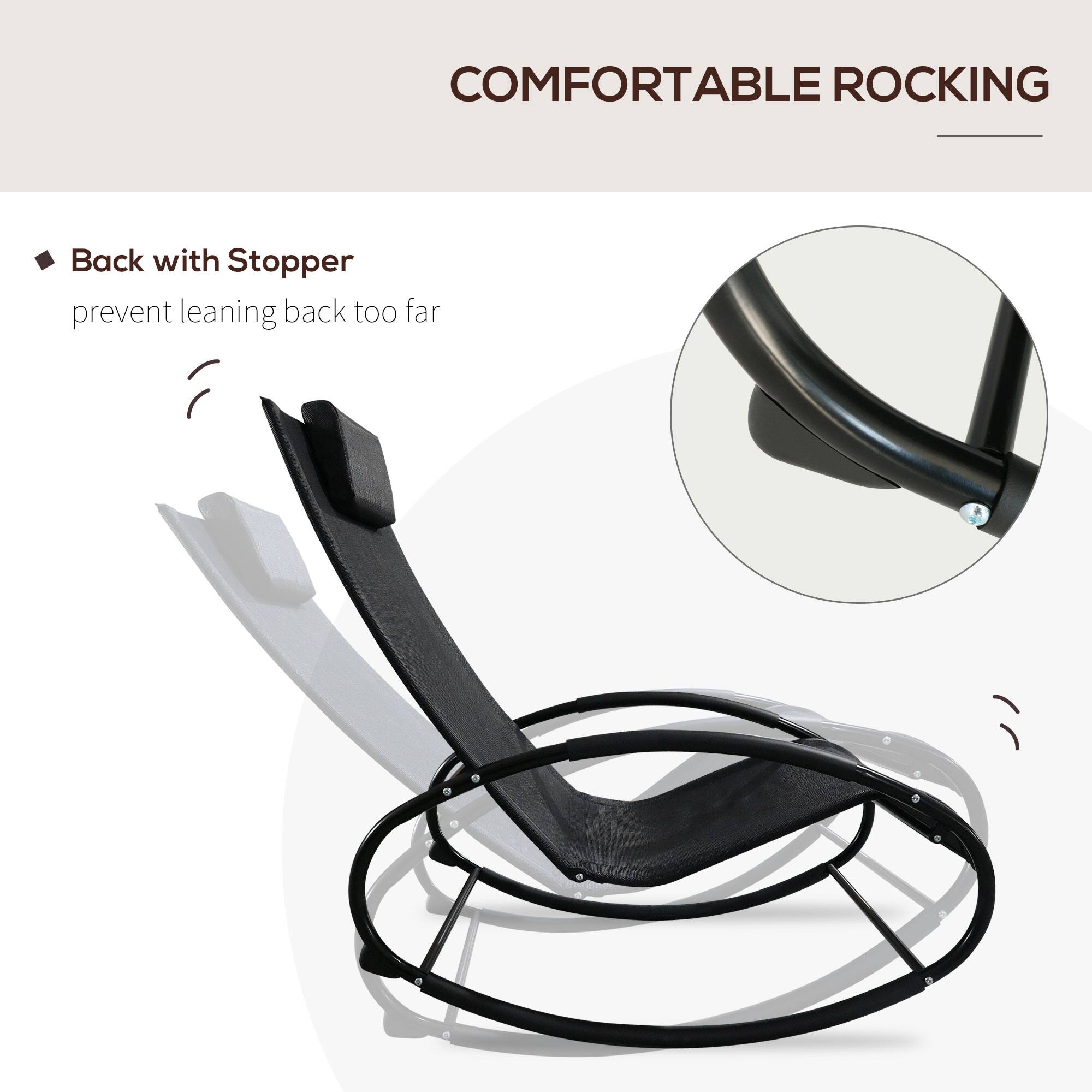 COMFORTABLE ROCKING

- Back with Stopper
  prevent leaning back too far