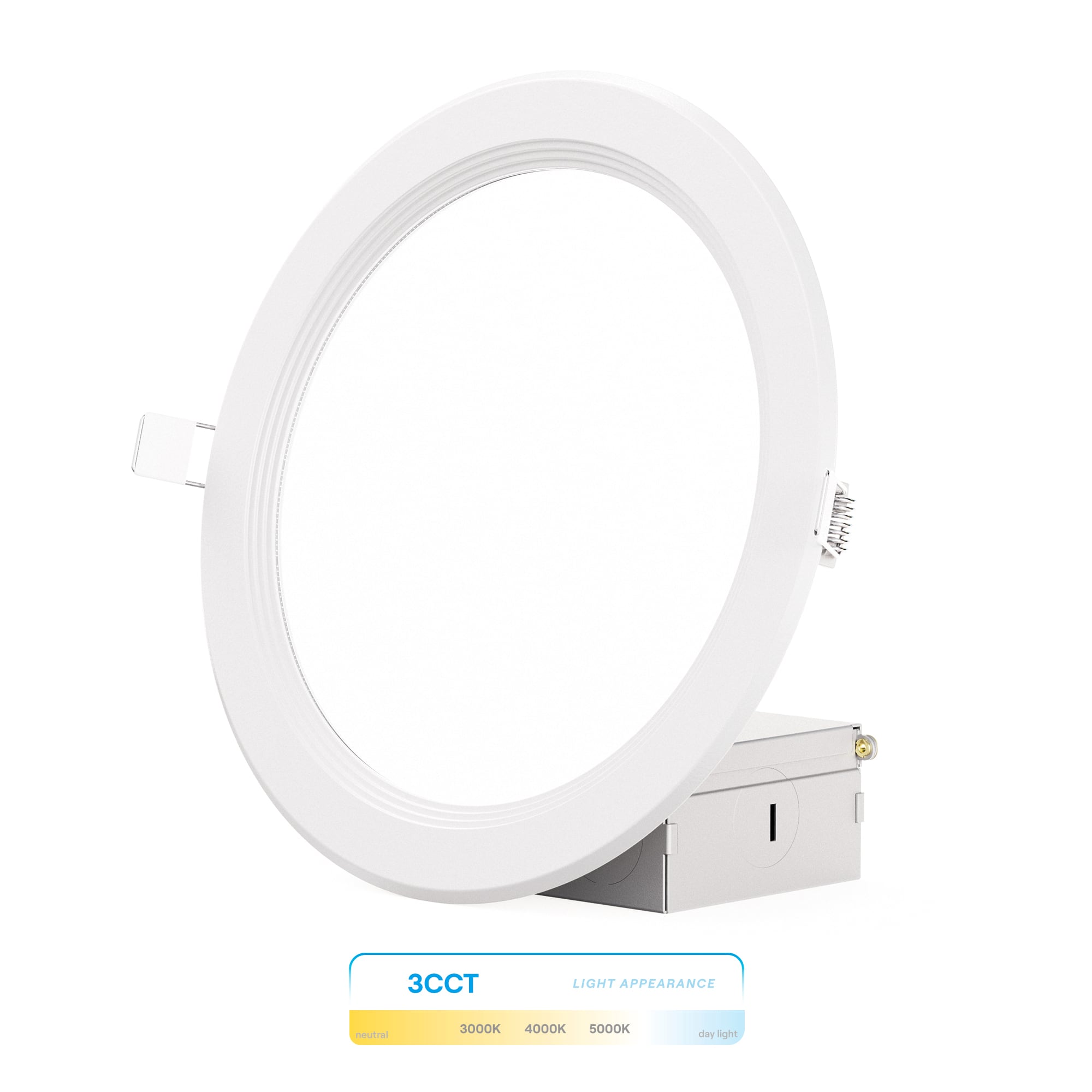 Infibrite - 6 In. Ultra-Thin Recessed LED Downlight 12W 1050LM 3CCT Selectable Wet Rated, Triac Dimmable 12-Pack - White