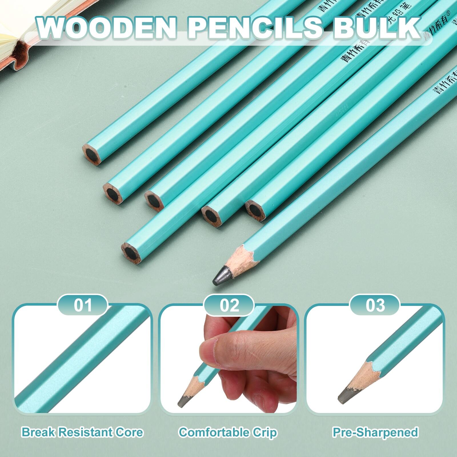 WOODEN PENCILS BULK

01 Break Resistant Core
02 Comfortable Grip
03 Pre-Sharpened