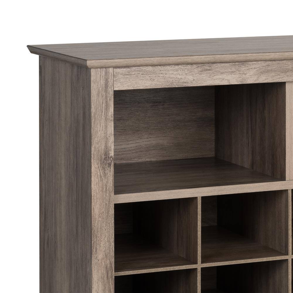 Alt View 1. Prepac - 60 inch Shoe Cubby Console, Drifted Grey - Gray.