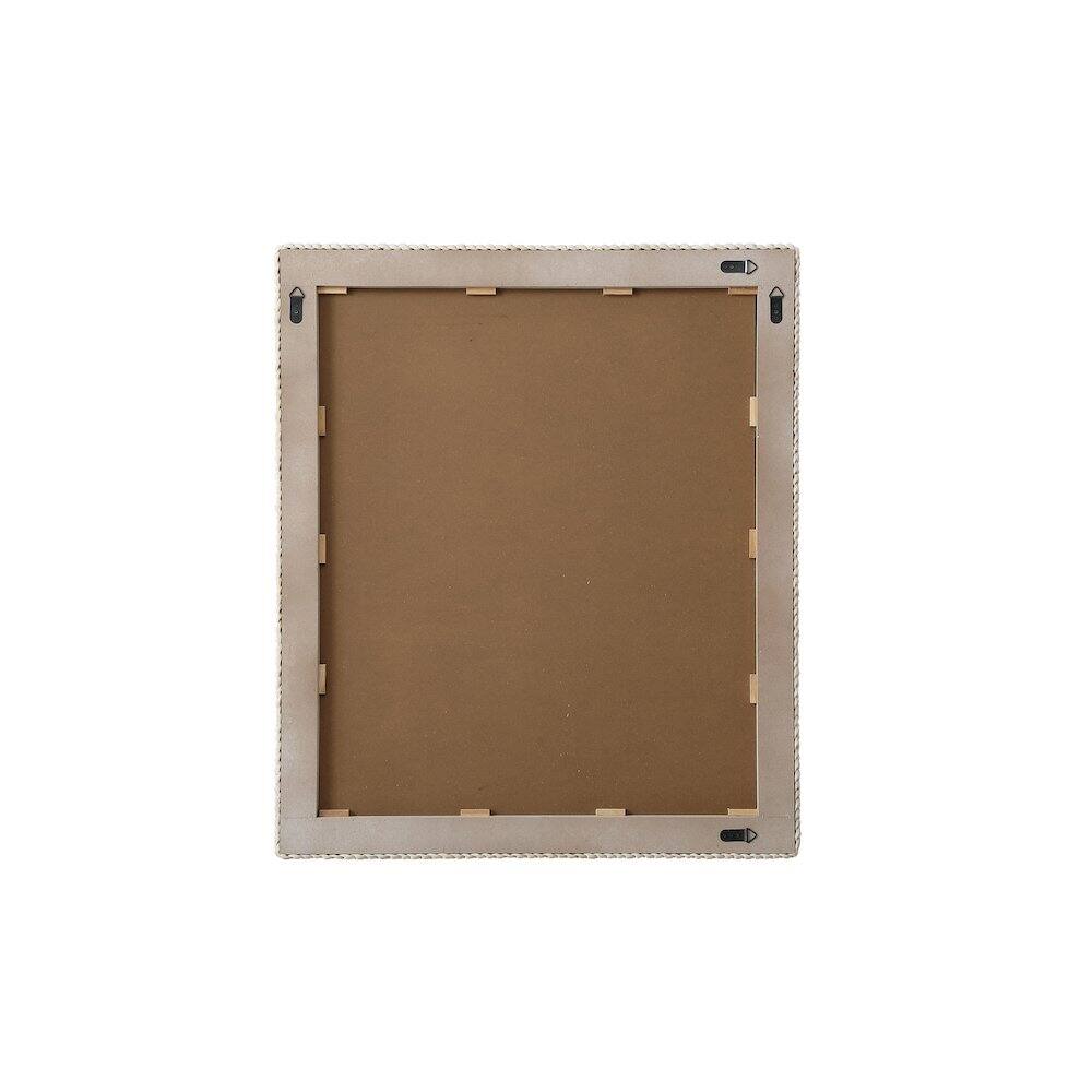 Angle. Elegant Decor - Rectangle Cornhusk Mirror 36x42 in Linen White - Linen White.
