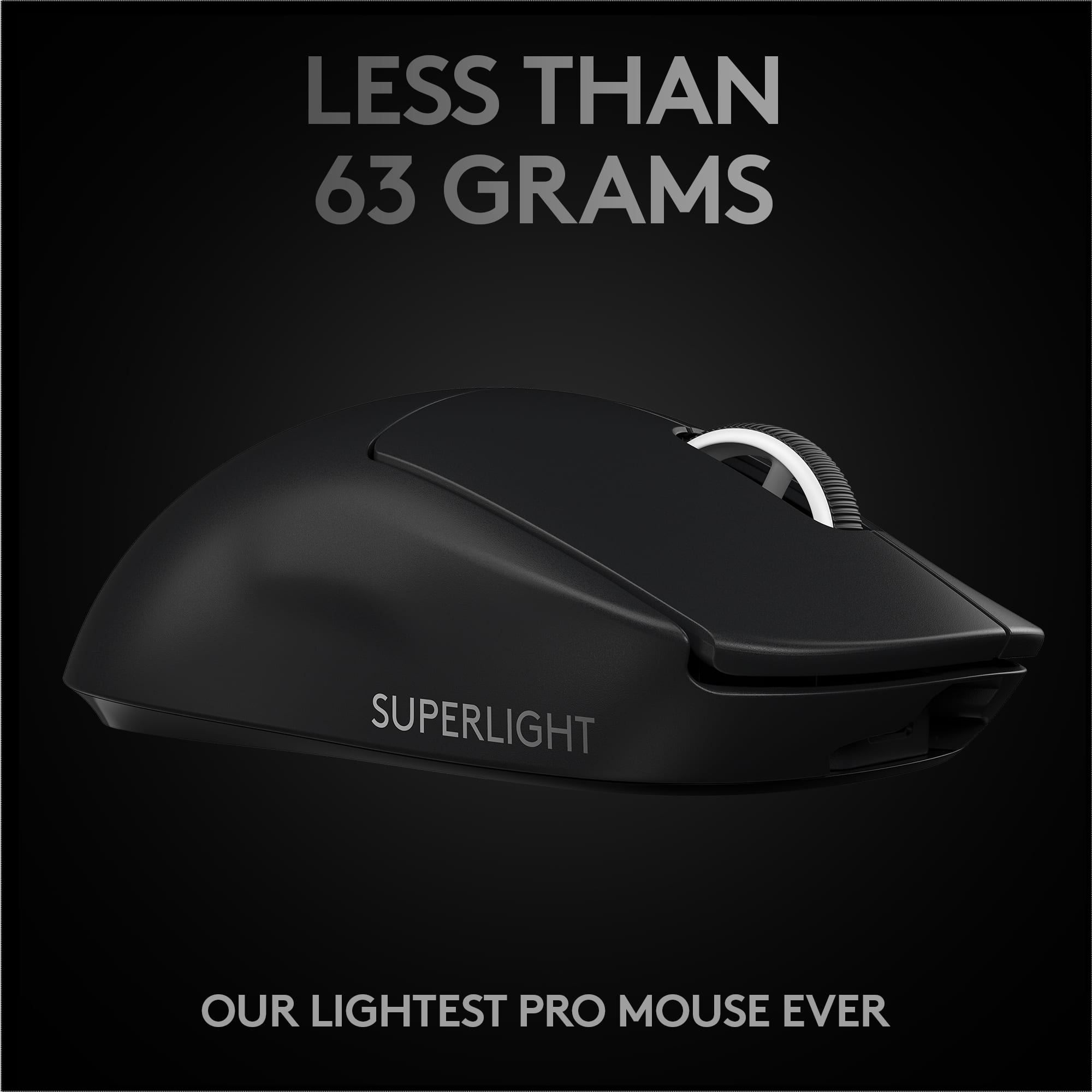 LESS THAN 63 GRAMS
SUPERLIGHT
OUR LIGHTEST PRO MOUSE EVER