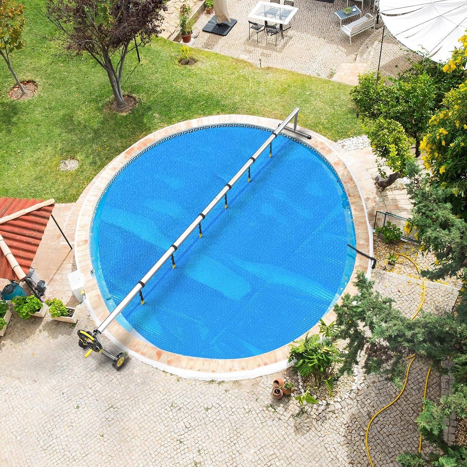 Alt View 5. Winado - 12Mil Solar Pool Cover 24FT Round Solar Blanket-Heavy Duty Solar Pool Cover for Above Ground, Inground Swimming Pool - Blue.