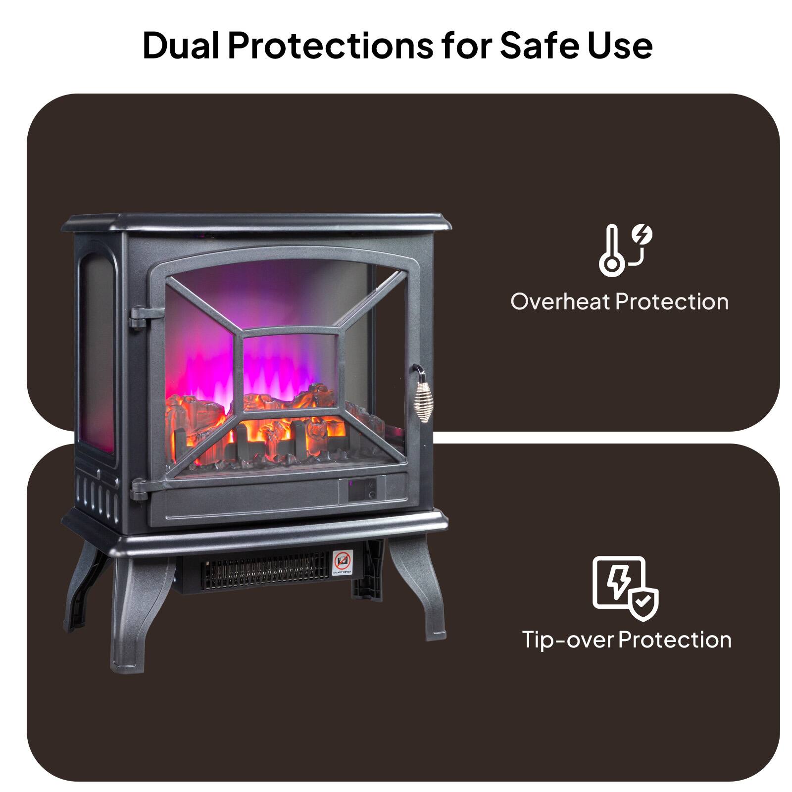 Dual Protections for Safe Use

- Overheat Protection
- Tip-over Protection