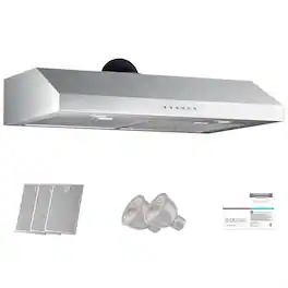 ZJKLA - 36 inches - Externally Vented - Under cabinet Range Hood - Stainless Steel