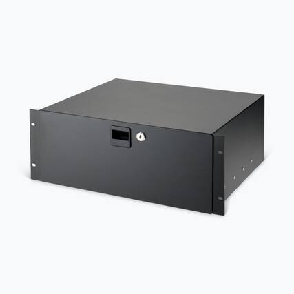 Front. On Stage Stands - On-Stage Locking Rack Drawer, 4U (RDL4000) - Black.