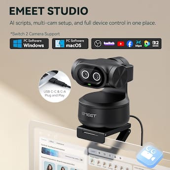 EMEET PIXY Dual Camera AI Powered PTZ Camera 4K, AI Tracking EMEET PIXY Dual Camera AI Powered PTZ Camera 4K, AI Tracking