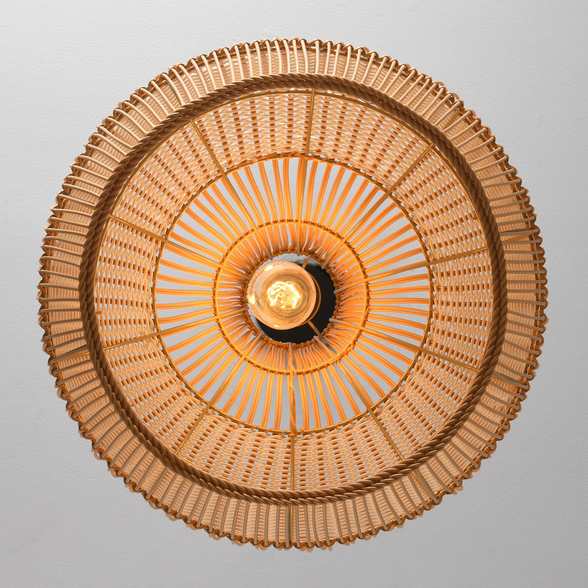 Alt View 10. Parrot Uncle - 1-Light Retro Brown Rattan Hand-Woven Dome Hanging Pendant Light - Brown.