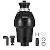 Front. VEVOR - Garbage Disposal, 1HP 3270RPM Continuous Feed Food Waste Disposer, EZ Connect Food Waste Grinding System - Black.