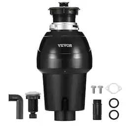 VEVOR - Garbage Disposal, 1HP 3270RPM Continuous Feed Food Waste Disposer, EZ Connect Food Waste Grinding System - Black