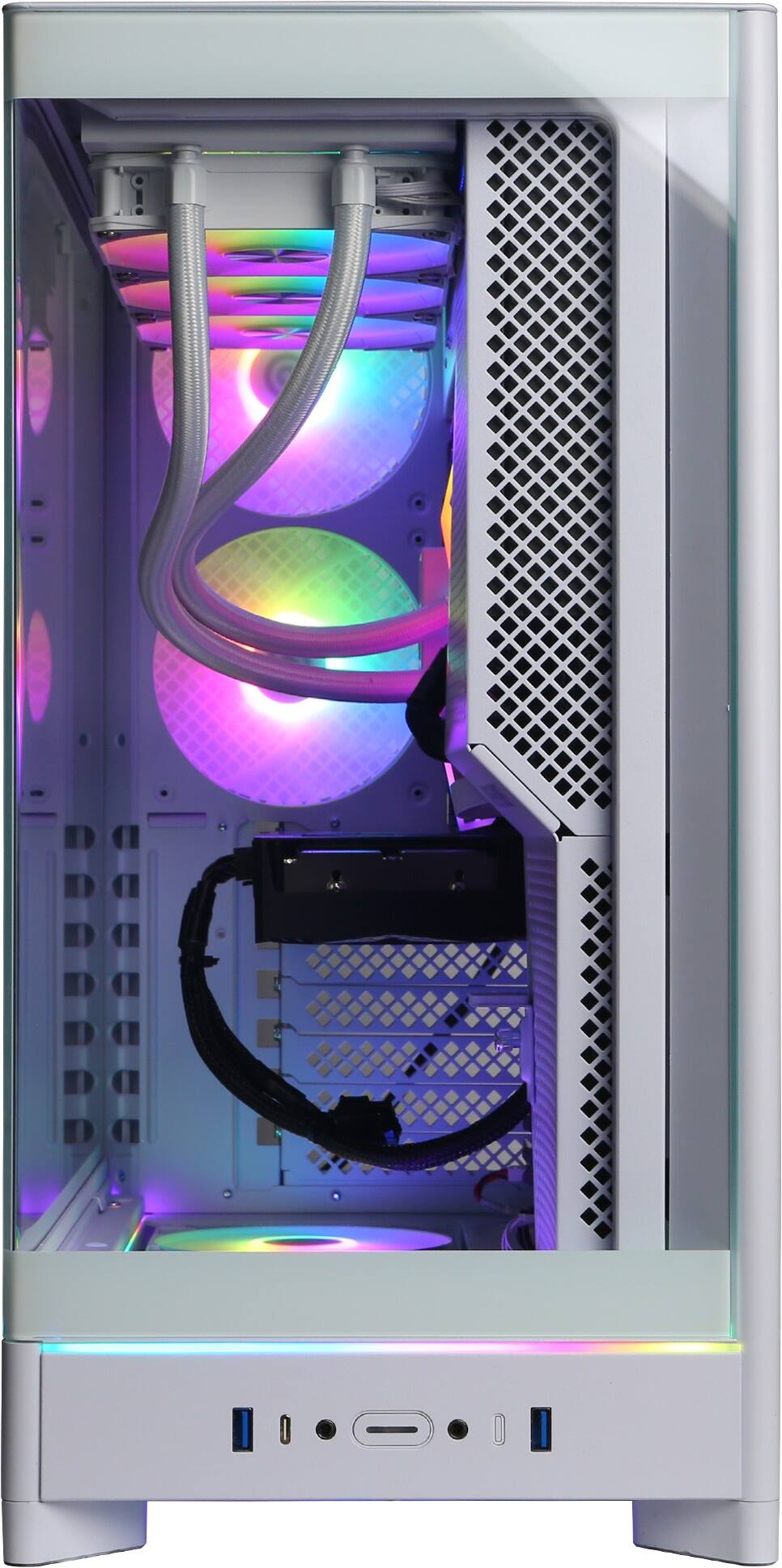 Left. CyberPowerPC - Gaming Desktop - AMD Ryzen 9 9900X - AMD Radeon RX 9070 XT 16GB - 32GB DDR5 - 2TB PCIe 4.0 SSD - White.