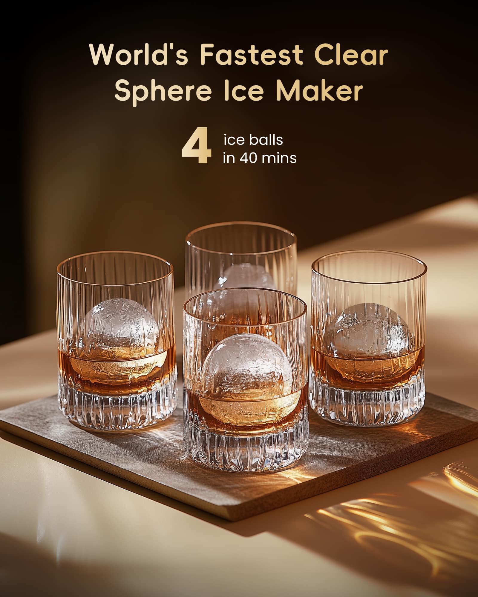 World's Fastest Clear Sphere Ice Maker: 4 ice balls in 40 minutes.