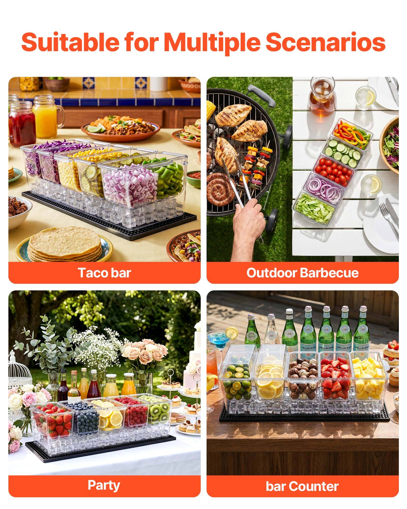 Suitable for Multiple Scenarios

- Taco bar
- Outdoor Barbecue
- Party
- bar Counter