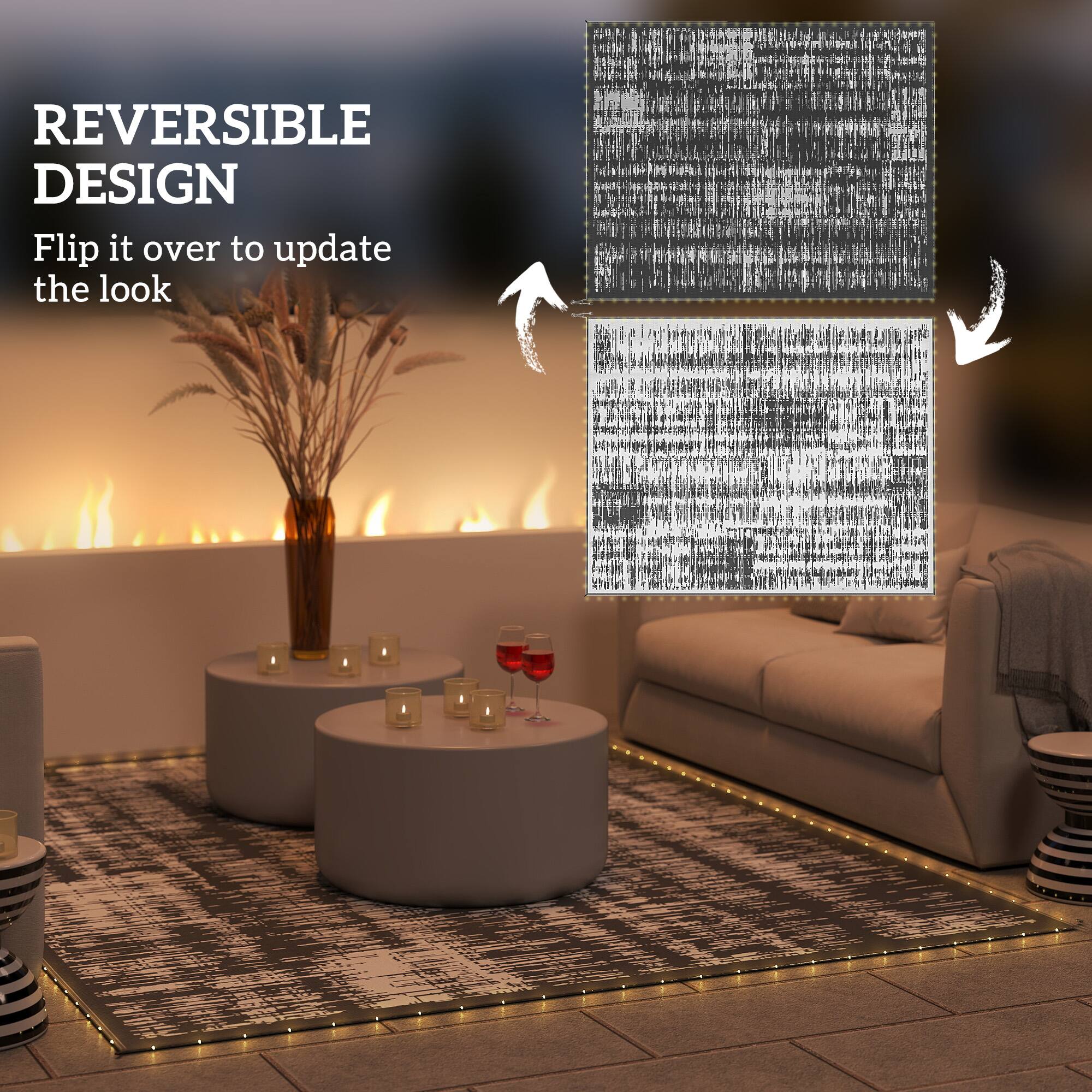 REVERSIBLE DESIGN  
Flip it over to update the look