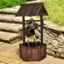 Alt View 2. Costway - Garden Rustic Wishing Well Water Fountain Wooden Outdoor Electric Backyard Pump - Brown.