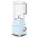 Angle. SMEG - SMEG BLF01 Countertop 4-Speed Blender, 48 oz - Pastel Blue.