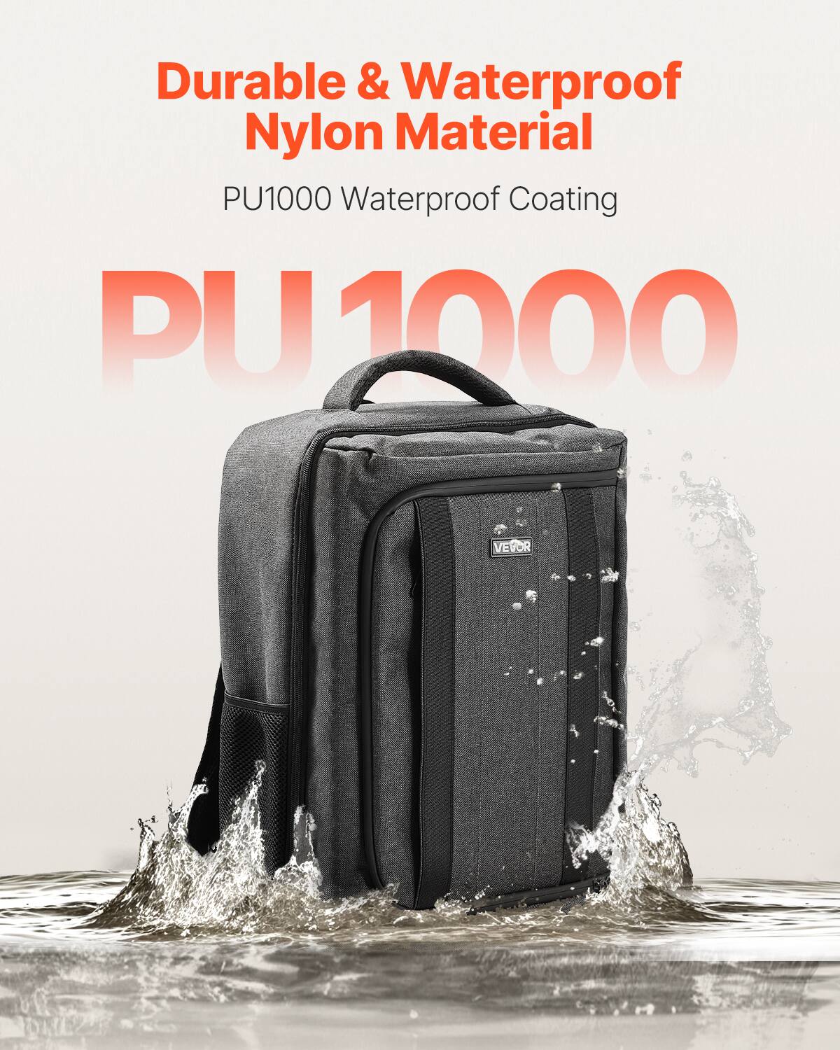 Durable & Waterproof  
Nylon Material  
PU1000 Waterproof Coating  

PU1000