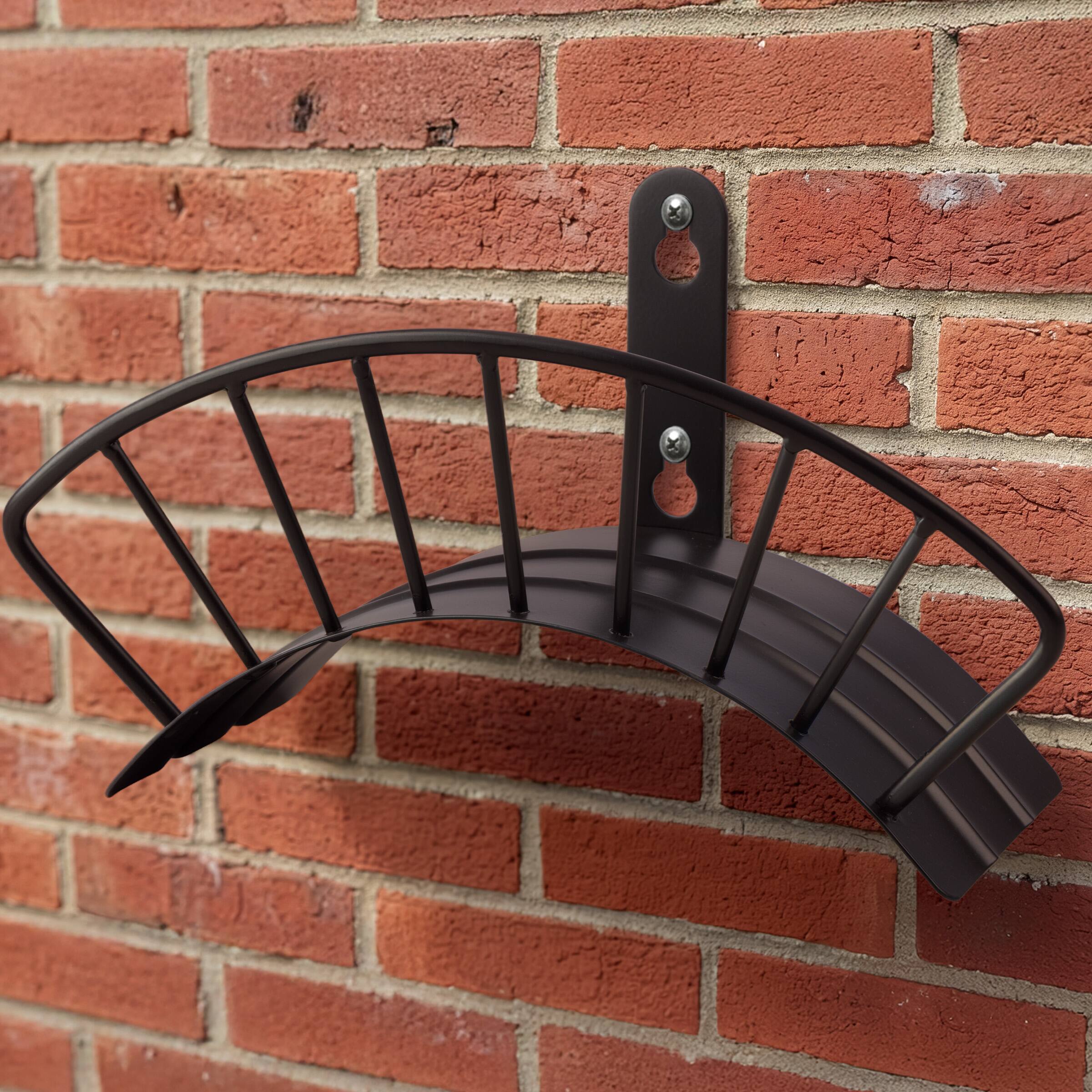 Alt View 6. Pure Garden - Garden Hose Holder Wall Mount - Rust-Resistant Steel Outdoor Water Hose Hanger Hook for 100ft of 5/8” Hosing.