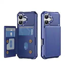 UUCOVER - Shockproof Wallet Back Case for Apple iPhone 17,Magnetic PU Leather+TPU Card Holder Case Kickstand Cover - Darkblue