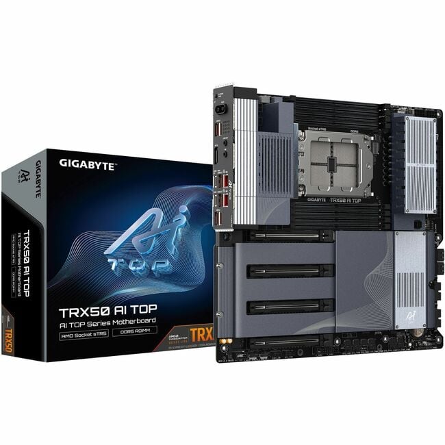 GIGABYTE - Ultra Durable TRX50 AI TOP Gaming Desktop Motherboard - AMD TRX50 Chipset - Socket sTR5 - Extended ATX - Ryzen