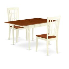 East West Furniture - Dining Room Set Buttermilk & Cherry - Brown