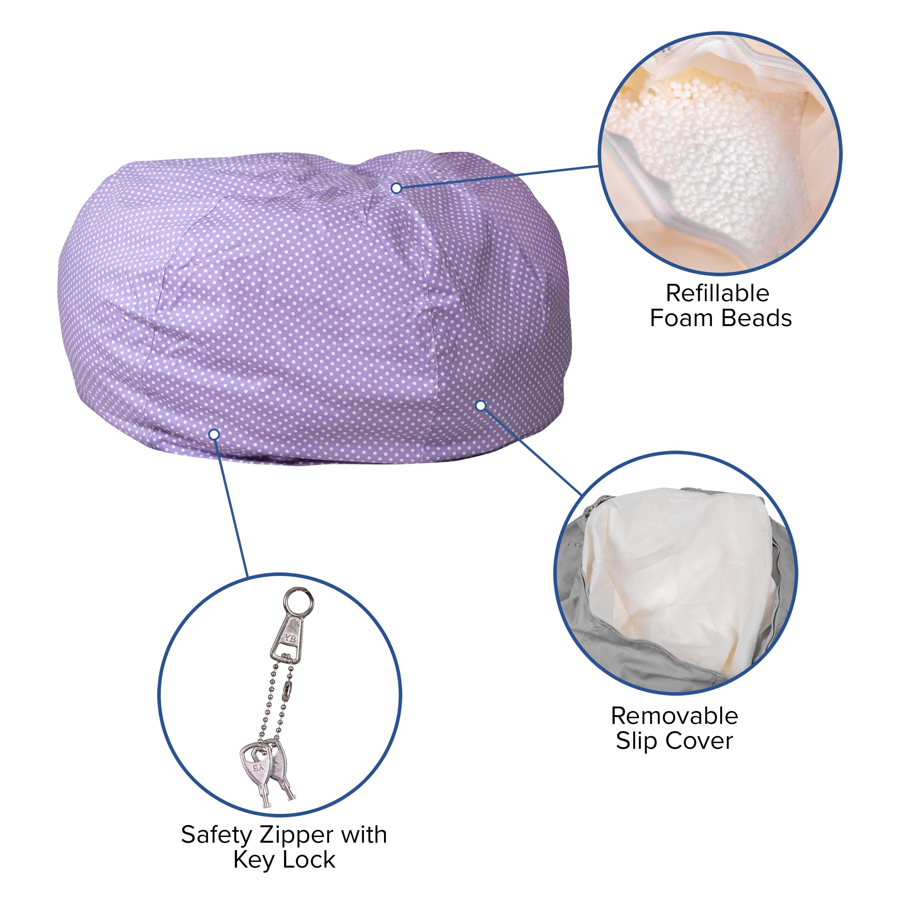 Alt View 11. Alamont Home - Oversized Bean Bag Chair for Kids and Adults - Lavender Dot.