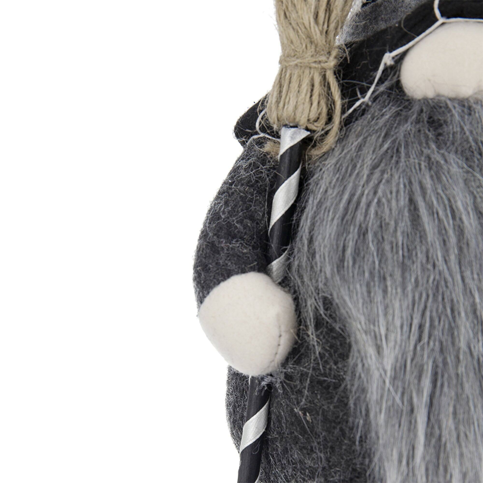 Alt View 7. Boyel Living - Handcrafted Black Gnome with Broomstick Halloween Indoor Decoration - Black,White.
